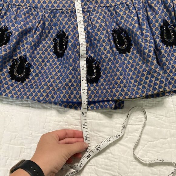 Anthropologie’s Leifsdottir Blue Patterned Flare Skirt - Picture 9 of 9